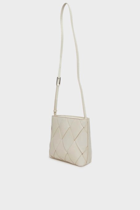 Calvin Klein Baklava Desenli Ayarlanabilir Askılı K60K61299167U Bayan Çanta K60K612991 67U BEYAZ - 3