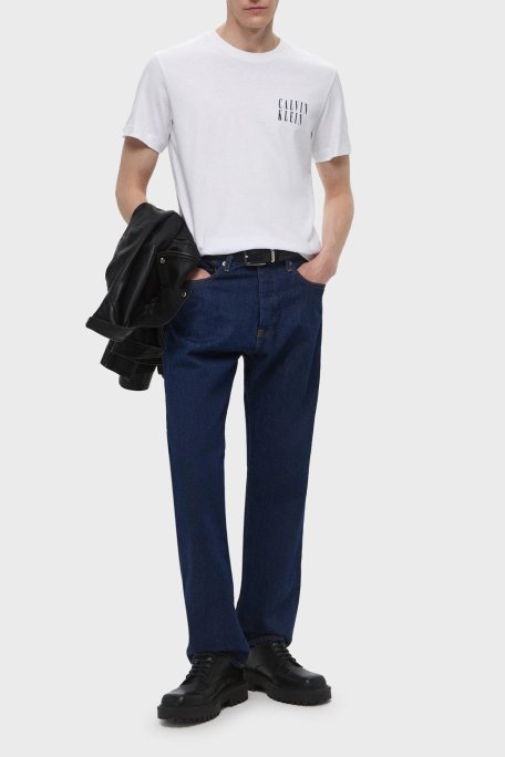 Calvin Klein Baskılı Pamuklu Regular Fit Bisiklet Yaka J30J327478YAF Erkek T Shirt J30J327478 YAF BEYAZ - 2
