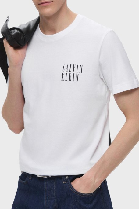 Calvin Klein Baskılı Pamuklu Regular Fit Bisiklet Yaka J30J327478YAF Erkek T Shirt J30J327478 YAF BEYAZ - 4