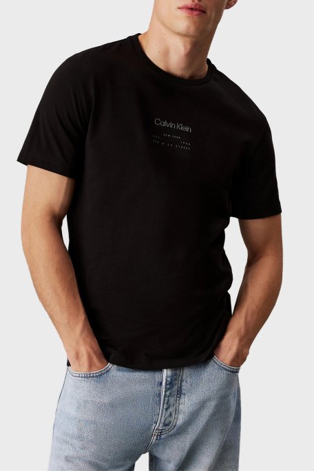 Calvin Klein Baskılı Pamuklu Regular Fit Bisiklet Yaka K10K114172BEH Erkek T Shirt K10K114172 BEH SİYAH - 1