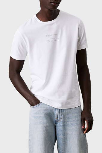 Calvin Klein Baskılı Pamuklu Regular Fit Bisiklet Yaka K10K114172YAF Erkek T Shirt K10K114172 YAF BEYAZ - 1