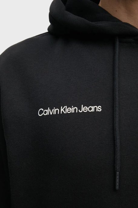 Calvin Klein Baskılı Pamuklu Regular Fit Kapüşonlu J30J326923BEH Erkek Sweat J30J326923 BEH SİYAH - 4