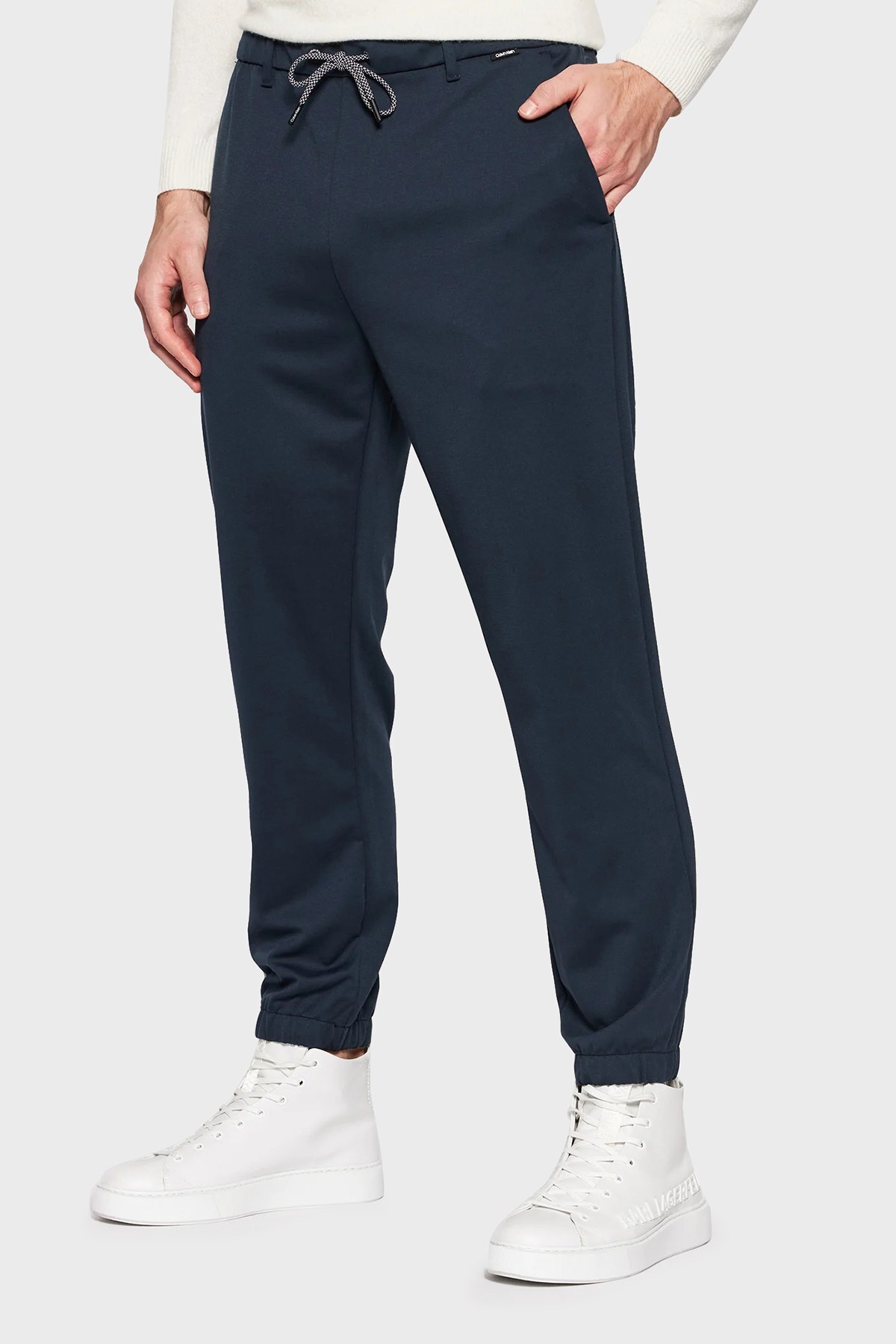Calvin Klein Baskılı Regular Fit Belden Bağlamalı Jogger Erkek Pantolon K10K107498 DW4 LACİVERT