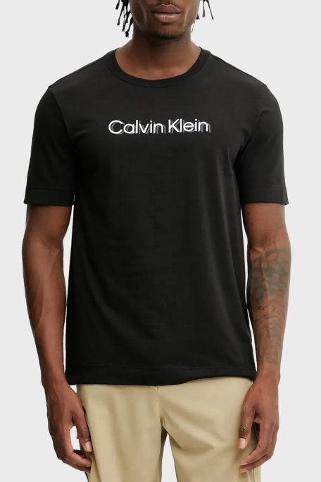 Calvin Klein Baskılı Streç Pamuklu Regular Fit Bisiklet Yaka LVGMS5K183UB1 Erkek T Shirt LVGMS5K183 UB1 SİYAH - 1