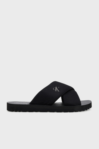 Calvin Klein Çapraz Bantlı Logolu YM0YM012230GJ Erkek Terlik YM0YM01223 0GJ SİYAH - 1