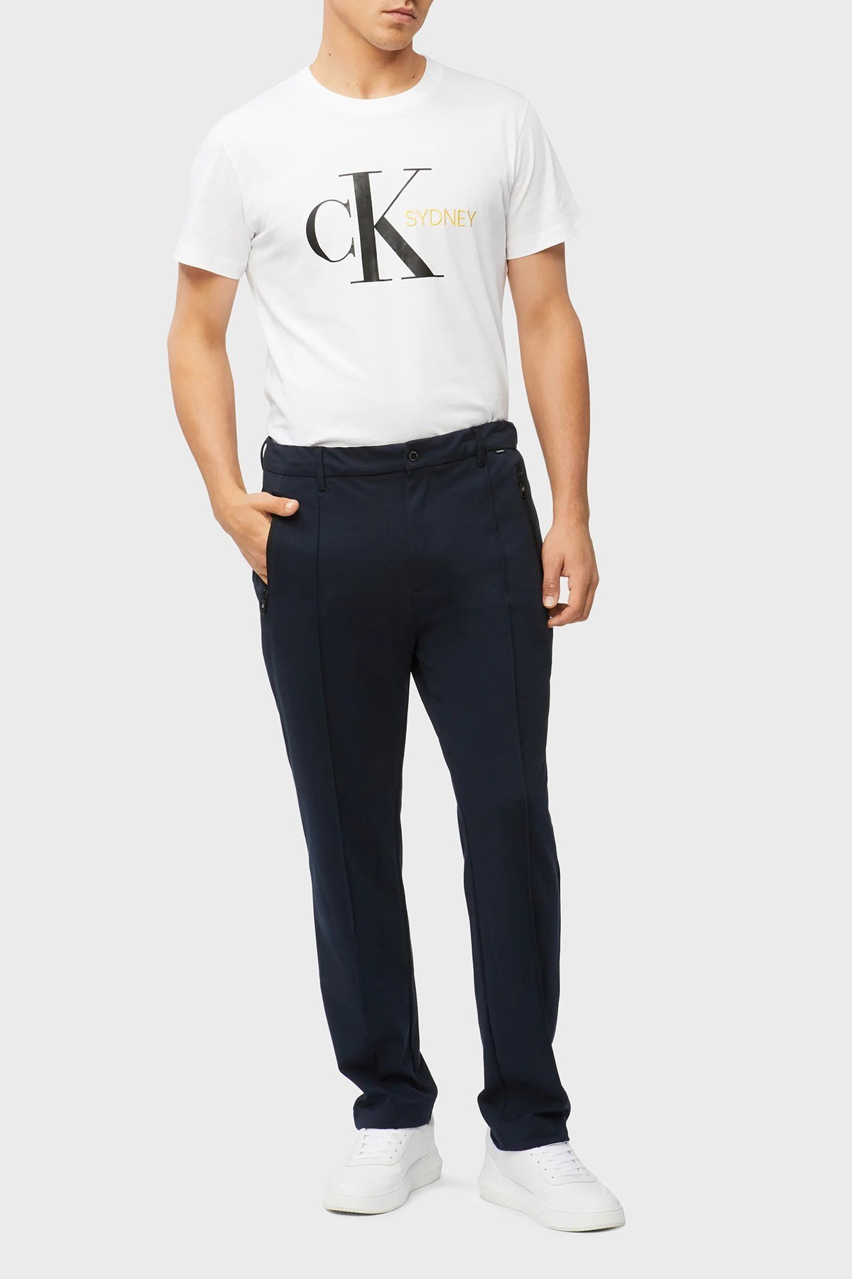 Calvin Klein Cepli Slim Fit Erkek Pantolon K10K106550 DW4 LACİVERT