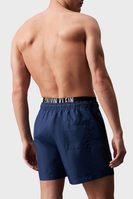 Calvin Klein Çift Bel Detaylı Deniz Şortu Belden Bağlamalı KM0KM00992C7E Erkek Mayo Short KM0KM00992 C7E LACİVERT - 2