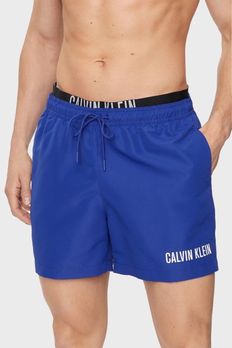 Calvin Klein Çift Bel Detaylı Deniz Şortu Belden Bağlamalı KM0KM00992C7N Erkek Mayo Short KM0KM00992 C7N SAKS - 1