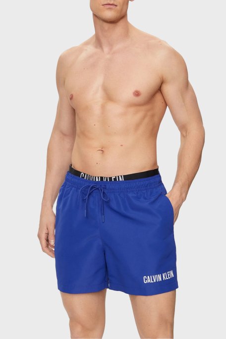 Calvin Klein Çift Bel Detaylı Deniz Şortu Belden Bağlamalı KM0KM00992C7N Erkek Mayo Short KM0KM00992 C7N SAKS - 2