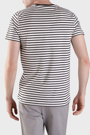 Calvin Klein Çizgili Pamuklu Slim Fit Bisiklet Yaka K10K1141770K7 Erkek T Shirt K10K114177 0K7 BEYAZ-SİYAH - 3