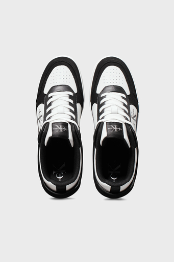 Calvin Klein Deri Logolu Bilekli Sneaker YM0YM011090GM Erkek Ayakkabı YM0YM01109 0GM SİYAH-BEYAZ - 3