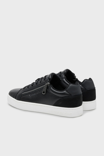 Calvin Klein Deri Logolu Fermuar Detaylı Sneaker YM0YM012540GM Erkek Ayakkabı YM0YM01254 0GM SİYAH-BEYAZ - 3
