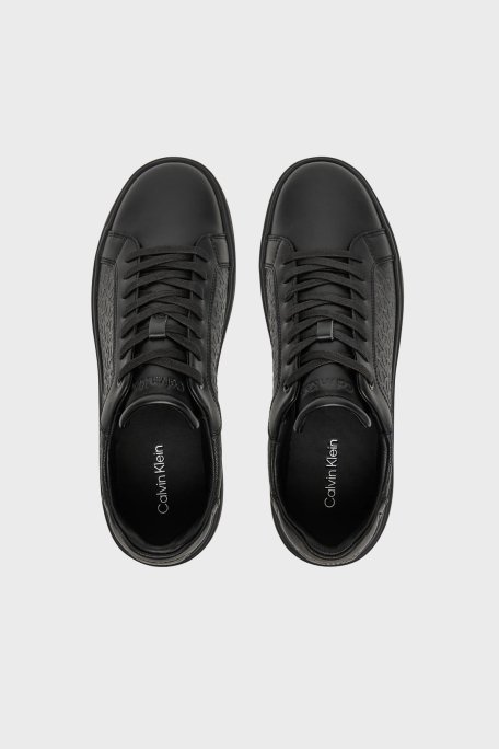 Calvin Klein Deri Logolu Kalın Taban Sneaker HM0HM019700GJ Erkek Ayakkabı HM0HM01970 0GJ SİYAH - 3