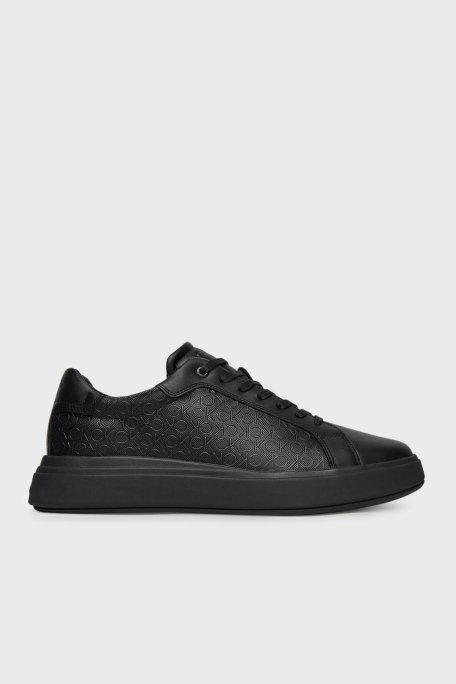 Calvin Klein Deri Logolu Kalın Taban Sneaker HM0HM019700GJ Erkek Ayakkabı HM0HM01970 0GJ SİYAH - 7