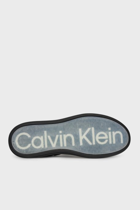Calvin Klein Deri Logolu Kalın Taban Sneaker HM0HM019700GJ Erkek Ayakkabı HM0HM01970 0GJ SİYAH - 12