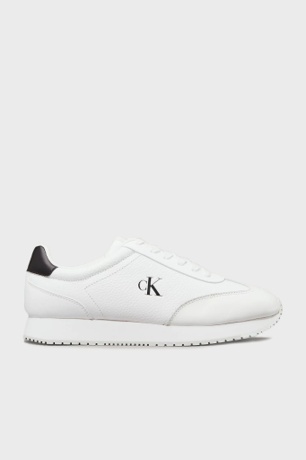 Calvin Klein Deri Logolu Sneaker YM0YM0118701W Erkek Ayakkabı YM0YM01187 01W BEYAZ-SİYAH - 1