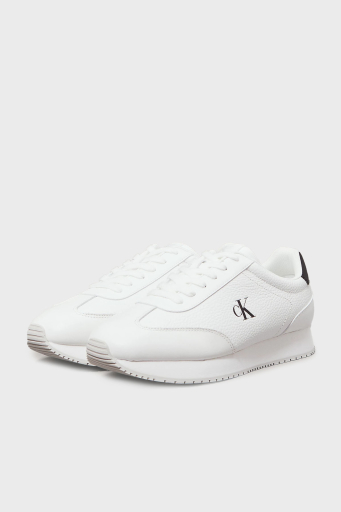 Calvin Klein Deri Logolu Sneaker YM0YM0118701W Erkek Ayakkabı YM0YM01187 01W BEYAZ-SİYAH - 3