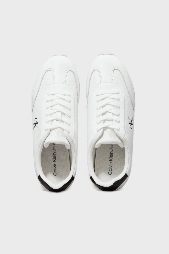 Calvin Klein Deri Logolu Sneaker YM0YM0118701W Erkek Ayakkabı YM0YM01187 01W BEYAZ-SİYAH - 4