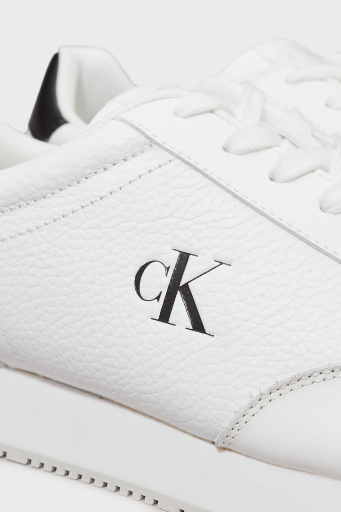 Calvin Klein Deri Logolu Sneaker YM0YM0118701W Erkek Ayakkabı YM0YM01187 01W BEYAZ-SİYAH - 6