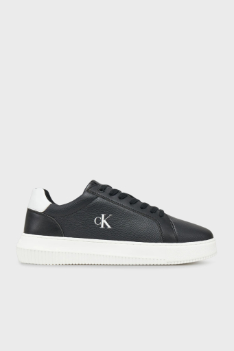 Calvin Klein Deri Logolu Sneaker YM0YM011980GN Erkek Ayakkabı YM0YM01198 0GN SİYAH-BEYAZ - 1