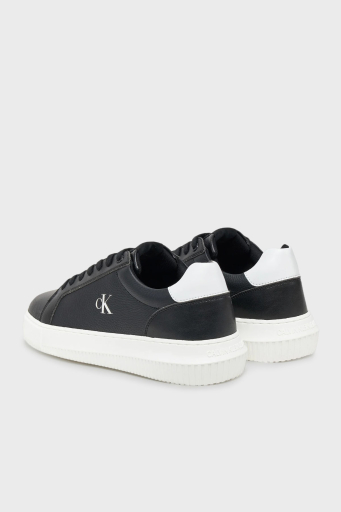 Calvin Klein Deri Logolu Sneaker YM0YM011980GN Erkek Ayakkabı YM0YM01198 0GN SİYAH-BEYAZ - 4