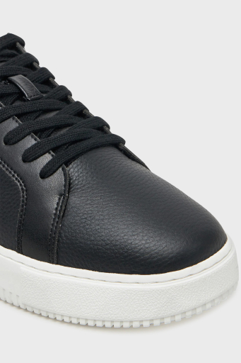 Calvin Klein Deri Logolu Sneaker YM0YM011980GN Erkek Ayakkabı YM0YM01198 0GN SİYAH-BEYAZ - 5