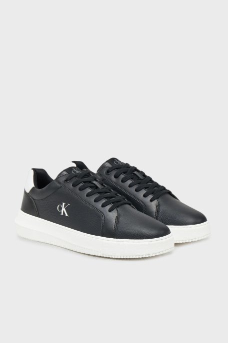 Calvin Klein Deri Logolu Sneaker YM0YM011980GN Erkek Ayakkabı YM0YM01198 0GN SİYAH-BEYAZ - 2