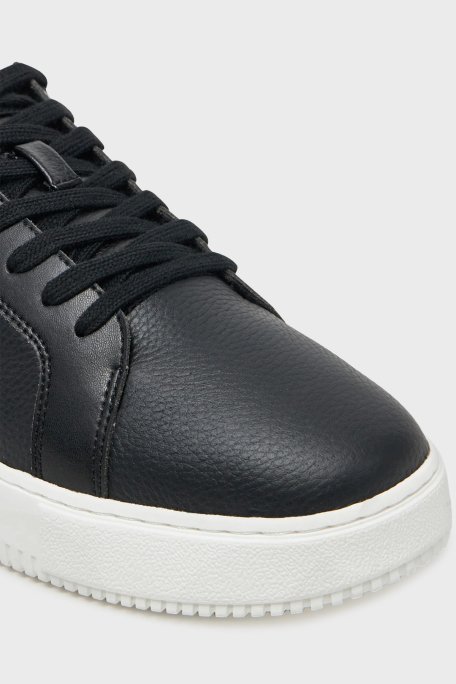 Calvin Klein Deri Logolu Sneaker YM0YM011980GN Erkek Ayakkabı YM0YM01198 0GN SİYAH-BEYAZ - 5