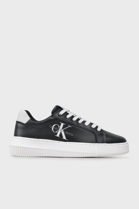 Calvin Klein Deri Logolu Sneaker YW0YW00823BDS Bayan Ayakkabı YW0YW00823 BDS SİYAH - 1