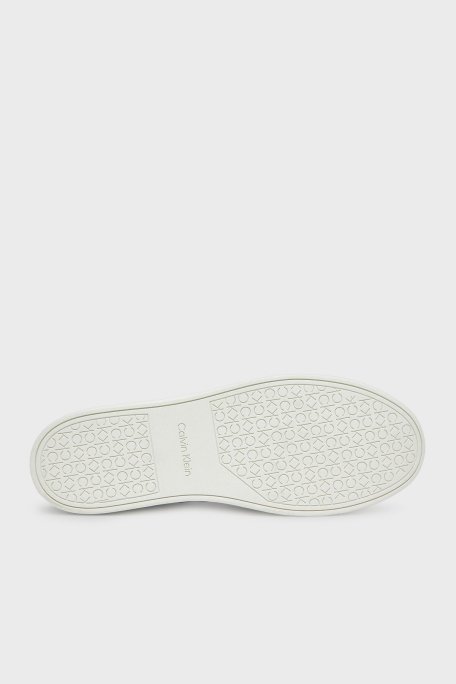 Calvin Klein Deri Monogram Logo Baskılı Sneaker HM0HM018990GM Erkek Ayakkabı HM0HM01899 0GM SİYAH-BEYAZ - 6