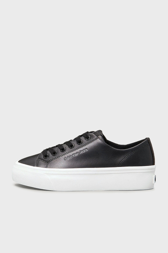 Calvin Klein Deri Platform Sneaker YW0YW017710GM Bayan Ayakkabı YW0YW01771 0GM SİYAH-BEYAZ - 4