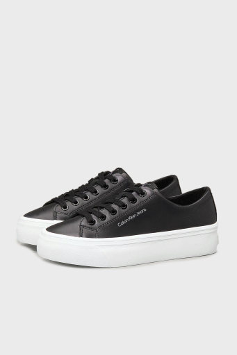 Calvin Klein Deri Platform Sneaker YW0YW017710GM Bayan Ayakkabı YW0YW01771 0GM SİYAH-BEYAZ - 9