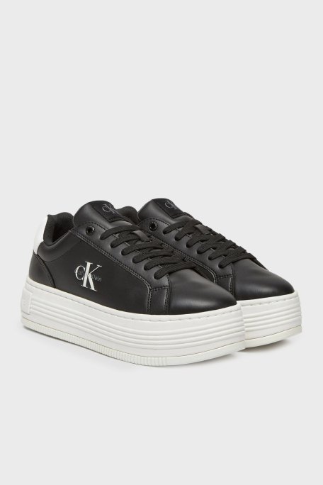 Calvin Klein Deri Platform Sneaker YW0YW018780GM Bayan Ayakkabı YW0YW01878 0GM SİYAH-BEYAZ - 2
