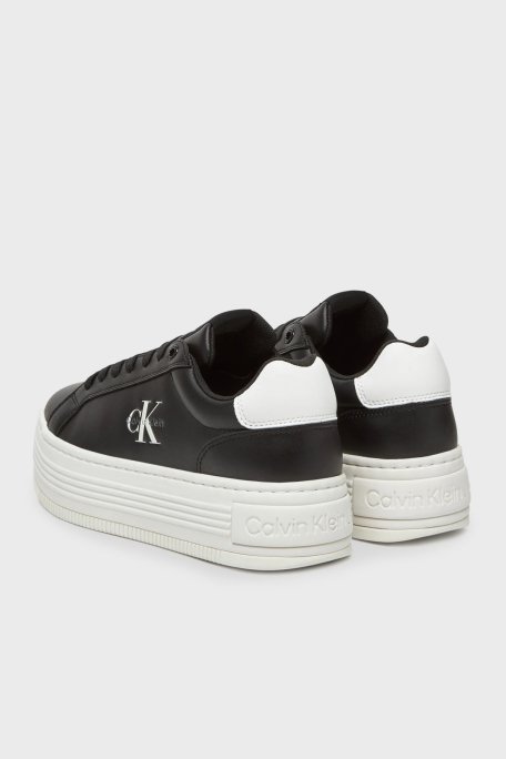 Calvin Klein Deri Platform Sneaker YW0YW018780GM Bayan Ayakkabı YW0YW01878 0GM SİYAH-BEYAZ - 5