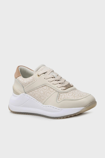 Calvin Klein Logolu Kalın Tabanlı Deri Sneaker HW0HW014390F7 Bayan Ayakkabı HW0HW01439 0F7 EKRU - 2