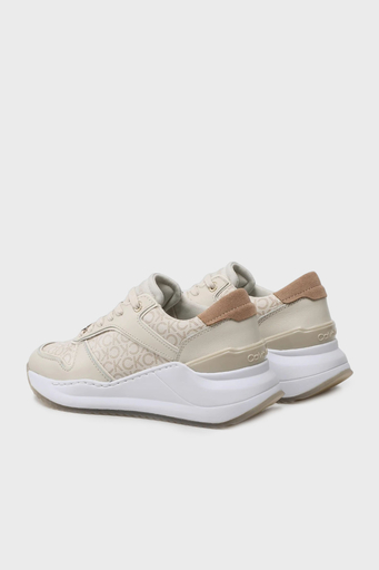 Calvin Klein Logolu Kalın Tabanlı Deri Sneaker HW0HW014390F7 Bayan Ayakkabı HW0HW01439 0F7 EKRU - 3