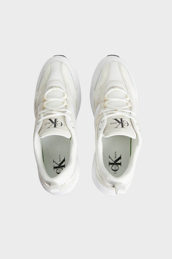 Calvin Klein Deri Sneaker YM0YM006360K6 Erkek Ayakkabı YM0YM00636 0K6 BEYAZ - 4