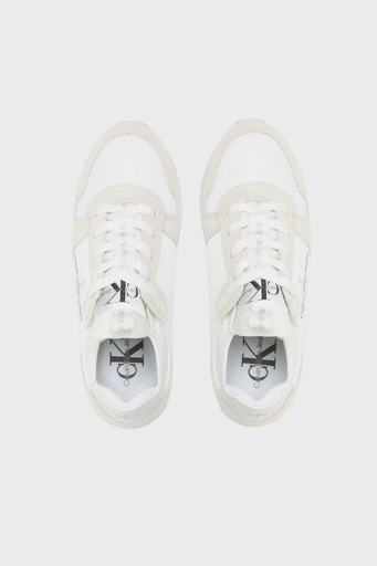 Calvin Klein Deri Sneaker YW0YW008400K7 Bayan Ayakkabı YW0YW00840 0K7 BEYAZ - 4