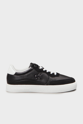 Calvin Klein Deri ve Süet Detaylı Sneaker YM0YM011530GM Erkek Ayakkabı YM0YM01153 0GM SİYAH-BEYAZ - 1