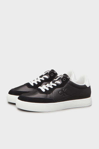 Calvin Klein Deri ve Süet Detaylı Sneaker YM0YM011530GM Erkek Ayakkabı YM0YM01153 0GM SİYAH-BEYAZ - 3
