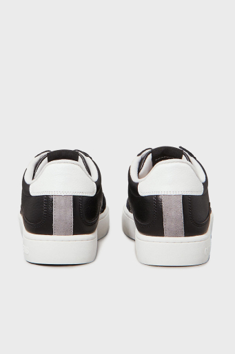 Calvin Klein Deri ve Süet Detaylı Sneaker YM0YM011530GM Erkek Ayakkabı YM0YM01153 0GM SİYAH-BEYAZ - 5