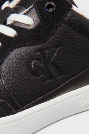 Calvin Klein Deri ve Süet Detaylı Sneaker YM0YM011530GM Erkek Ayakkabı YM0YM01153 0GM SİYAH-BEYAZ - 6