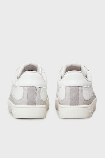 Calvin Klein Deri ve Süet Detaylı Sneaker YM0YM011530IR Erkek Ayakkabı YM0YM01153 0IR BEYAZ-GRİ - 5