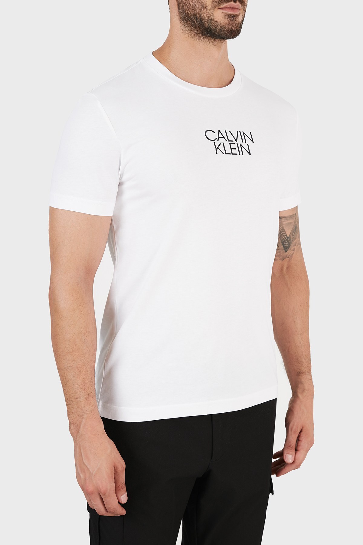 Calvin Klein Erkek T Shirt K10K106844 YAF BEYAZ