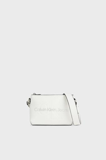 Calvin Klein Fermuarlı Ayarlanabilir Çapraz Askılı K60K6106810LI Bayan Çanta K60K610681 0LI BEYAZ-GÜMÜŞ - 1