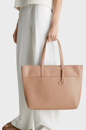 Calvin Klein Fermuarlı Omuz K60K6098750HE Bayan Çanta K60K609875 0HE BEJ - 3