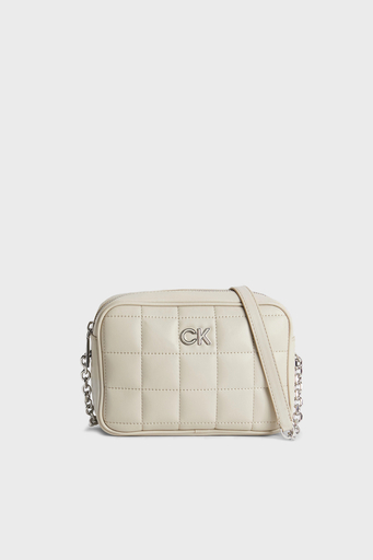 Calvin Klein Fermuarlı Zincir Detaylı Çapraz Askılı K60K610445PEA Bayan Çanta K60K610445 PEA BEJ - 1