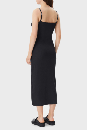 Calvin Klein Fitilli Streç İnce Askılı Slim Fit Midi Boy J20J225288BEH Bayan Elbise J20J225288 BEH SİYAH - 2