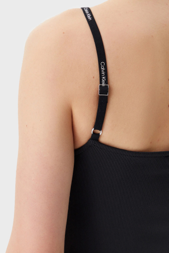 Calvin Klein Fitilli Streç İnce Askılı Slim Fit Midi Boy J20J225288BEH Bayan Elbise J20J225288 BEH SİYAH - 5