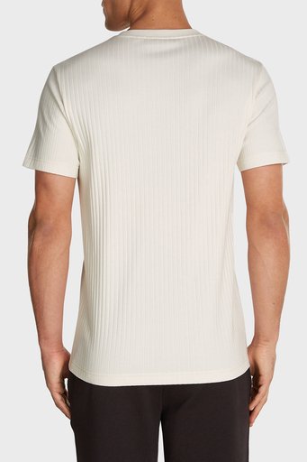 Calvin Klein Fitilli Streç Pamuklu Regular Fit Bisiklet Yaka J30J326149YBI Erkek T Shirt J30J326149 YBI EKRU - 2